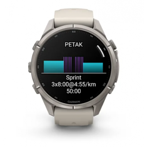 Garmin Fenix 9 PRO, 43 mm AMOLED Titanium Fog Gray/Dark Sandstone